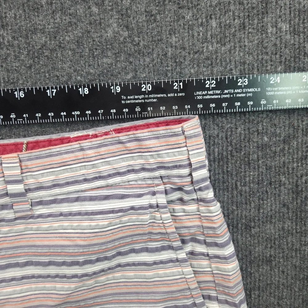Brooks Brothers Bermuda Short Mens 44 Multi Stripe Blue Orange Cotton Seersucker